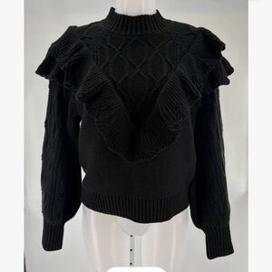 Rebecca Minkoff Black Ruffle Sweater